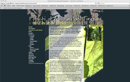 I boschi di Muzzana del Turgnano, sito web